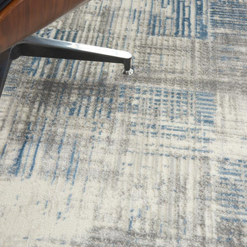 Solace SLA03 Ivory/Grey/Blue Runner-Nourison-Rug Love - The Most Loved Rug Store